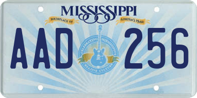 MS license plate AAD256