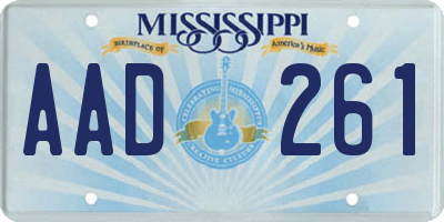 MS license plate AAD261