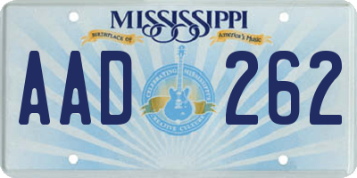 MS license plate AAD262
