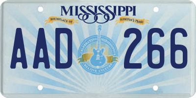 MS license plate AAD266