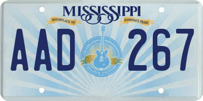 MS license plate AAD267