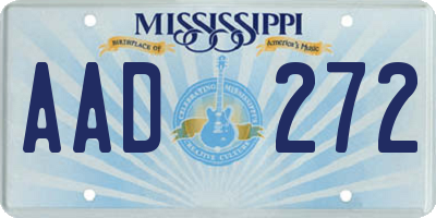 MS license plate AAD272