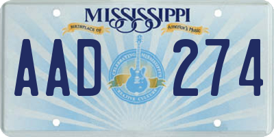MS license plate AAD274