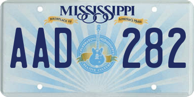 MS license plate AAD282