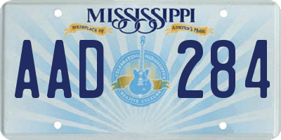 MS license plate AAD284