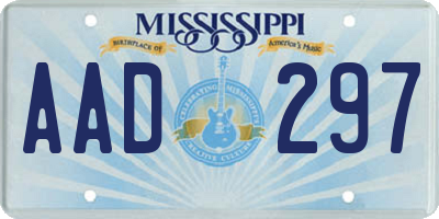 MS license plate AAD297