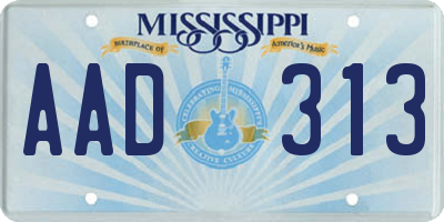 MS license plate AAD313