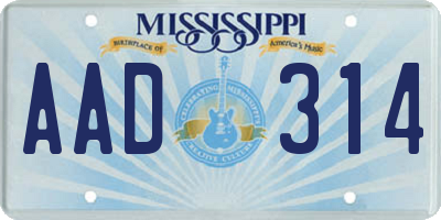 MS license plate AAD314