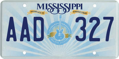 MS license plate AAD327