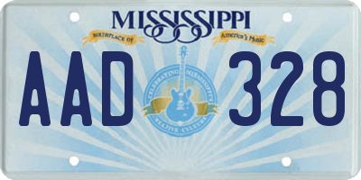 MS license plate AAD328