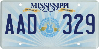 MS license plate AAD329