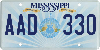 MS license plate AAD330