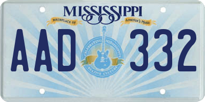 MS license plate AAD332