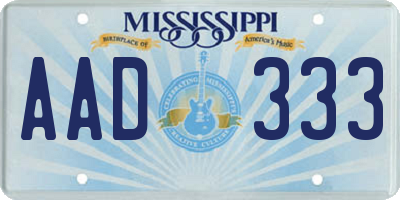 MS license plate AAD333