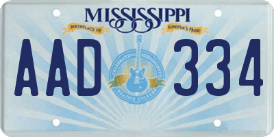 MS license plate AAD334