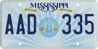 MS license plate AAD335