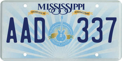 MS license plate AAD337
