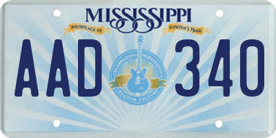 MS license plate AAD340