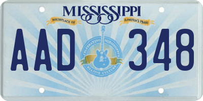 MS license plate AAD348