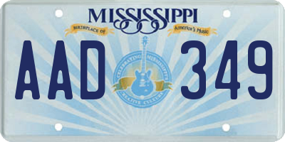 MS license plate AAD349