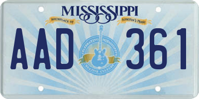 MS license plate AAD361