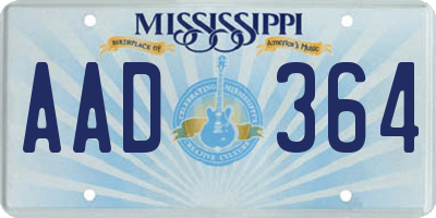 MS license plate AAD364