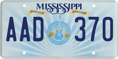 MS license plate AAD370