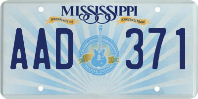 MS license plate AAD371