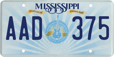 MS license plate AAD375