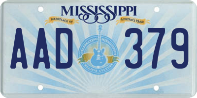 MS license plate AAD379