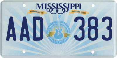 MS license plate AAD383