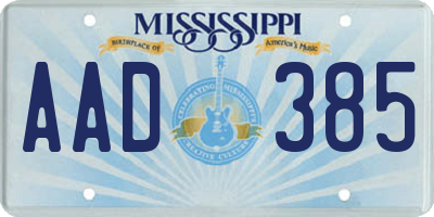 MS license plate AAD385