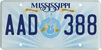 MS license plate AAD388