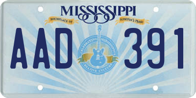 MS license plate AAD391