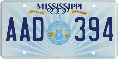 MS license plate AAD394