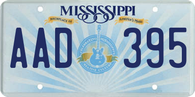 MS license plate AAD395