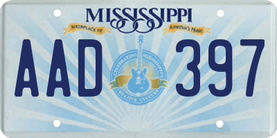 MS license plate AAD397