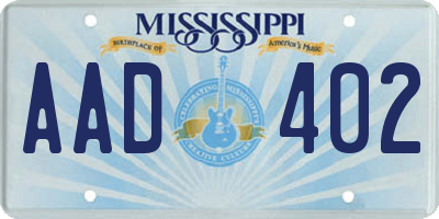 MS license plate AAD402