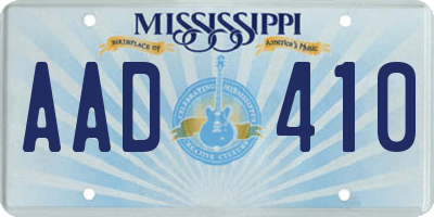 MS license plate AAD410