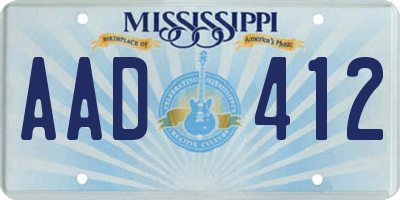 MS license plate AAD412