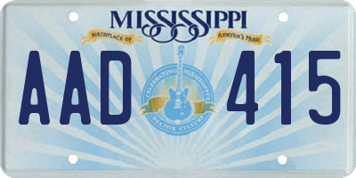 MS license plate AAD415