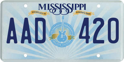 MS license plate AAD420