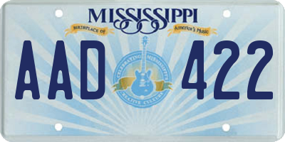 MS license plate AAD422