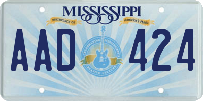 MS license plate AAD424