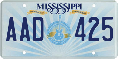 MS license plate AAD425