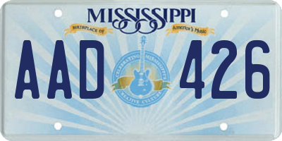 MS license plate AAD426