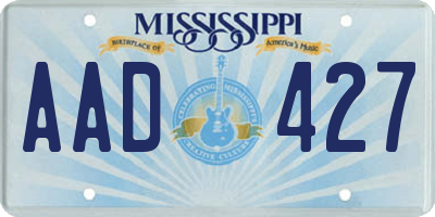 MS license plate AAD427