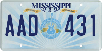 MS license plate AAD431