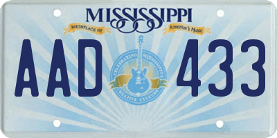 MS license plate AAD433