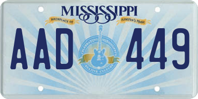 MS license plate AAD449